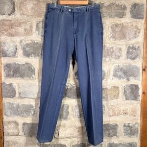 Peter Millar Men's Blue Pima Cotton Dress Pants Size 34 Made in Peru Work Office